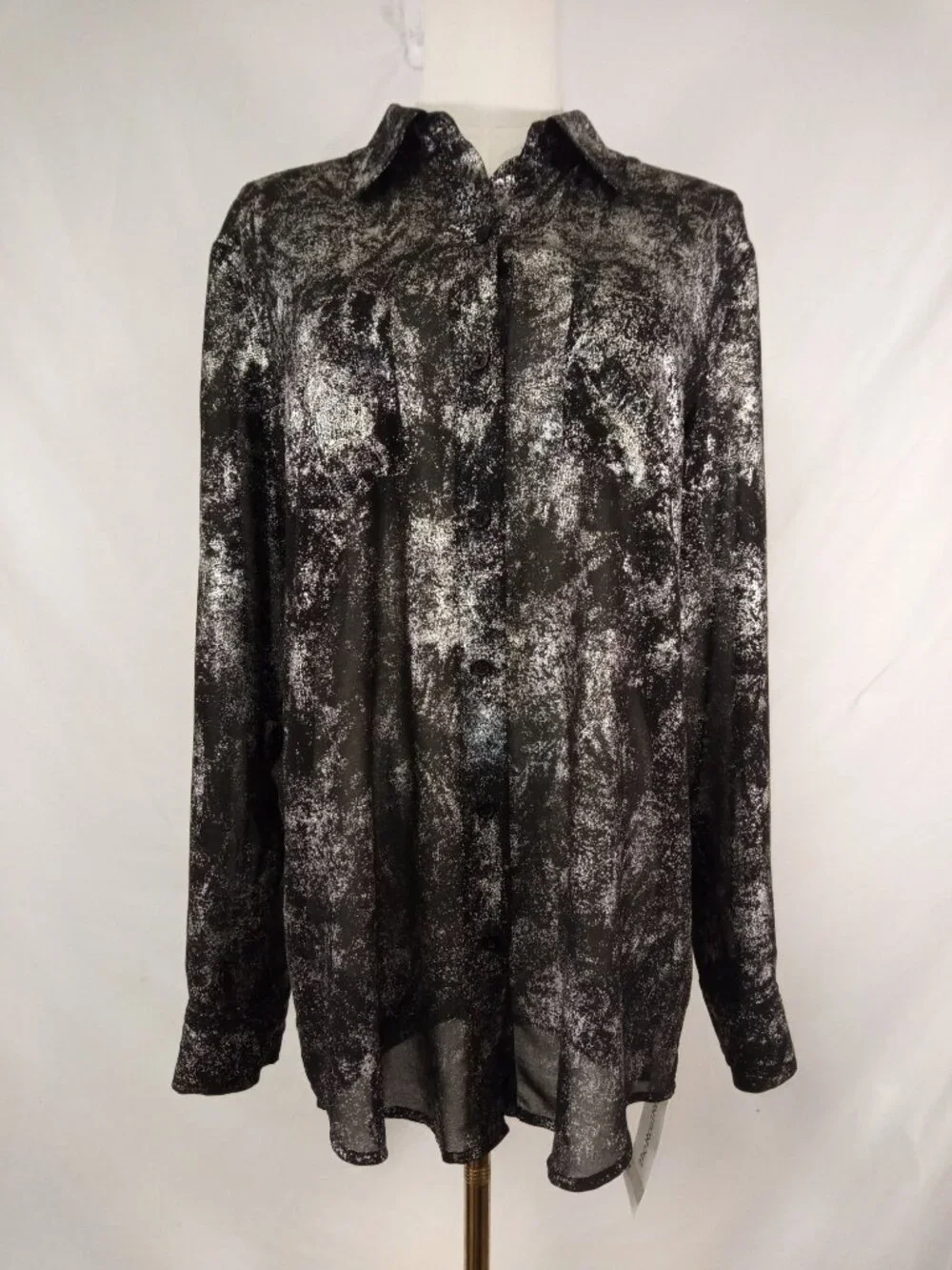 Michael Kors Women's Black/Silver Blouse Sz. M